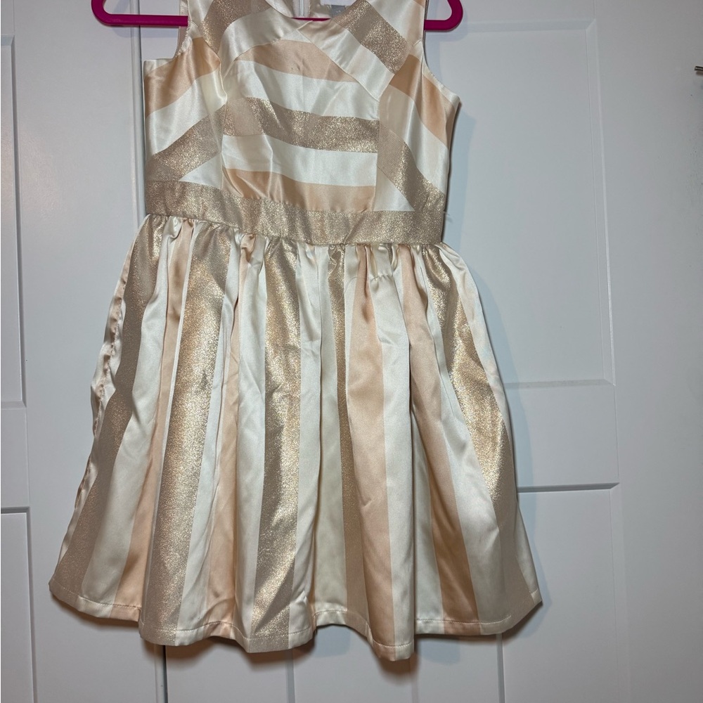The Children's Place Cream and Gold Formal Dress